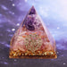 Handmade Amethyst Crystal Sphere Orgonite Pyramid Strawberry