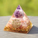 Handmade Amethyst Crystal Sphere Orgonite Pyramid Strawberry