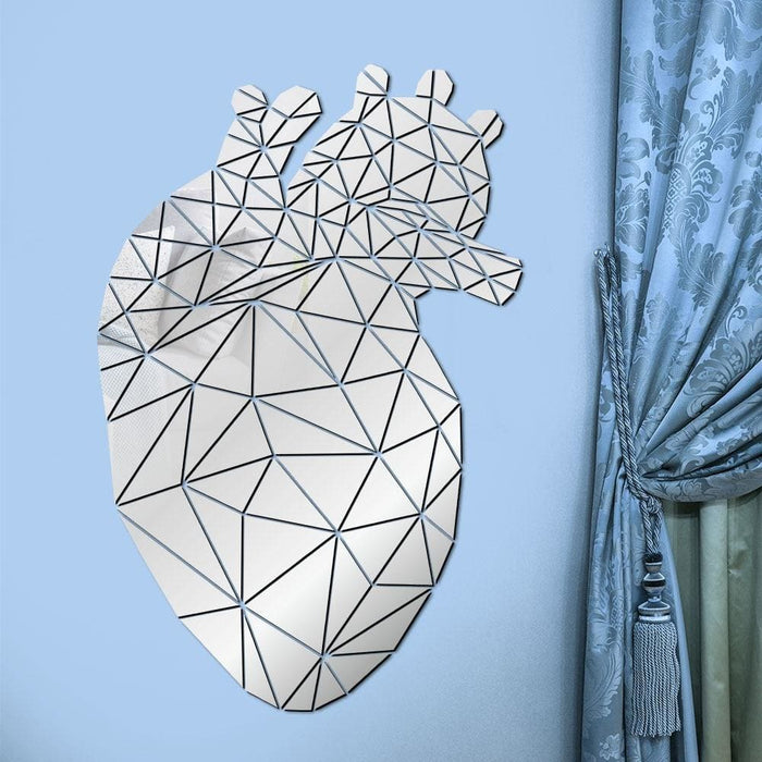 Heart Shaped Acrylic Mirror Diy Stickers