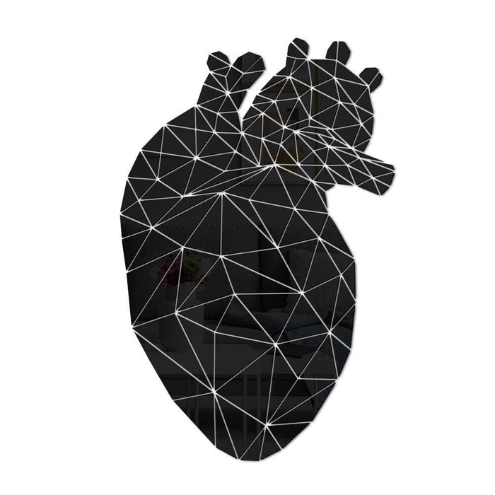 Heart Shaped Acrylic Mirror Diy Stickers