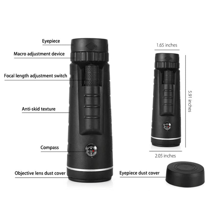 High Power Magnification Monocular Telescope With Smart