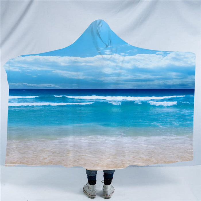 Hooded Blanket 3d Printed For Adults Sofa Moon Sky Sherpa