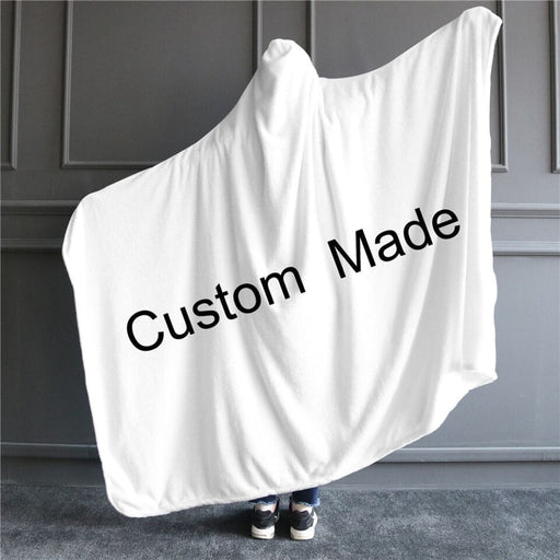 Hooded Blanket For Adult Kids Customized Diy Wrap Flannel