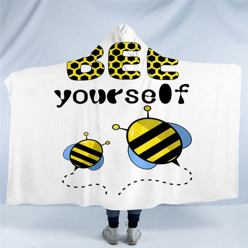 Hooded Blanket For Adults Cartoon Microfiber Hoodie Beehive