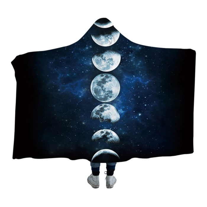 Hooded Blanket For Adults Microfiber Sherpa Fleece Galaxy