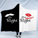Hooded Blanket For Adults Mr Right Sherpa Moustaches Red