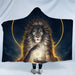 Hooded Blanket For Adults Sherpa Fleece Psychedelic Lion 3d