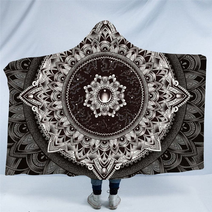 Hooded Blanket Boho Elephant Bodhisattva Universe Sherpa