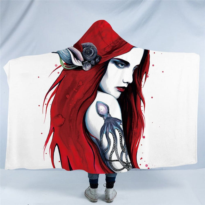 Hooded Blanket Charming Eye For Adults Sherpa Fleece