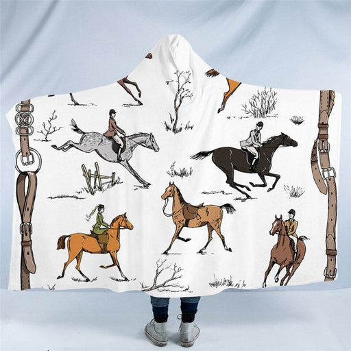 Hooded Blanket England Tradition Horse Riding Sherpa Fleece