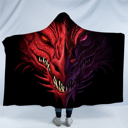 Hooded Blanket Head Of Angry Soft Sherpa 3d Print Wearable