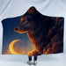 Hooded Blanket Microfiber For Adults Kids Moon Eclipse