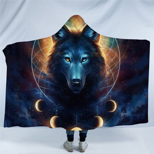Hooded Blanket Microfiber For Adults Kids Moon Eclipse