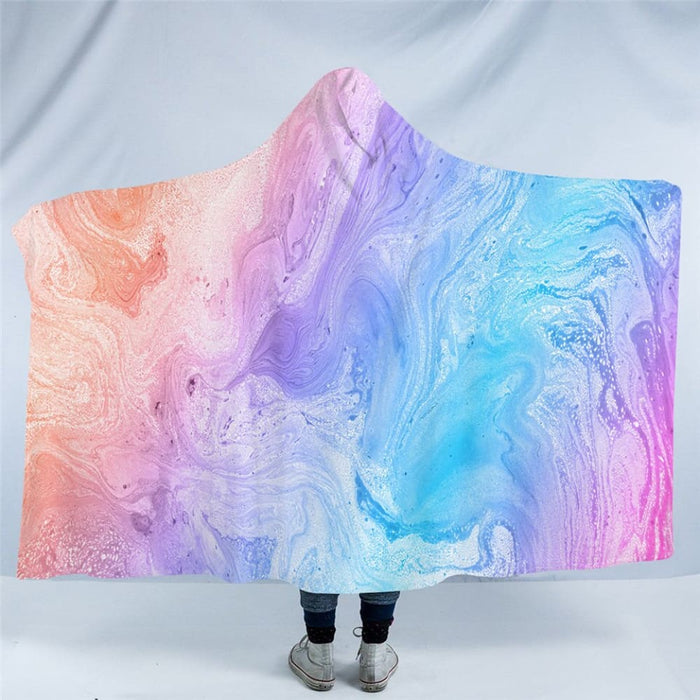 Hooded Blanket Trendy Microfiber Sherpa Rock Stone Wearable