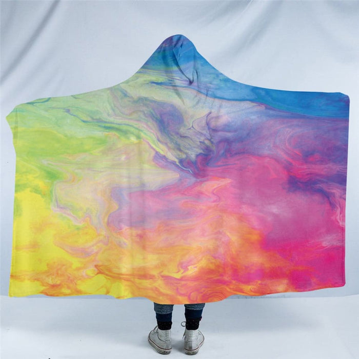 Hooded Blanket Trendy Microfiber Sherpa Rock Stone Wearable