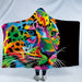 Hooded Microfiber Wearable Blanket Colorful Animal