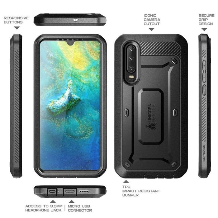 Huawei P30 Case With Built-in Screen Protector & Holster