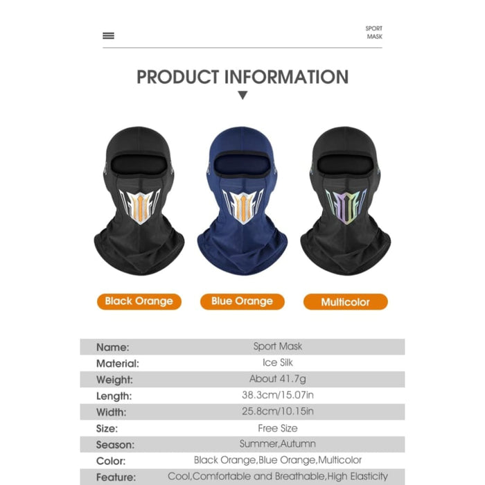 Ice Silk Fabric Balaclava Face Mask For Outdoor Sport