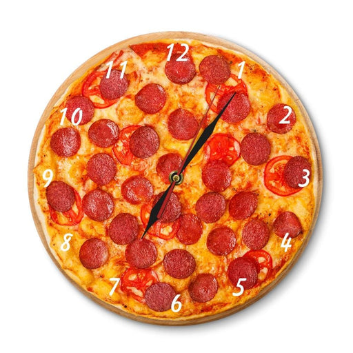 Italian Pepperoni Pizza Wall Clock Restaurant Design