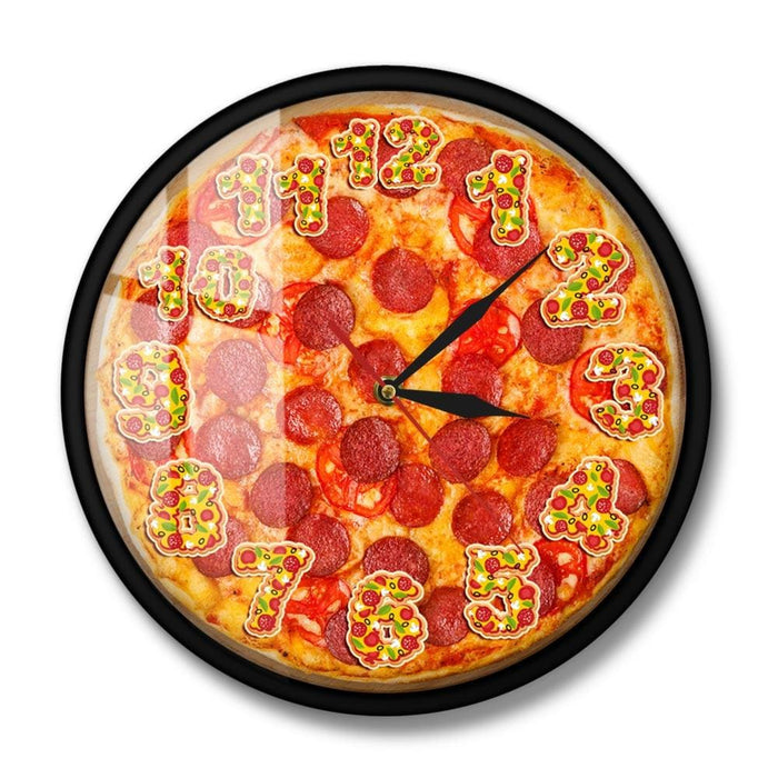 Italian Pepperoni Pizza Wall Clock Restaurant Design