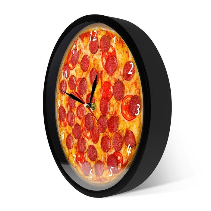 Italian Pepperoni Pizza Wall Clock Restaurant Design