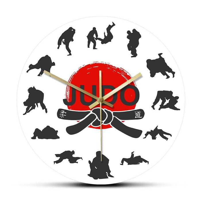 Japanese Martial Arts Judo Wall Clock Boys Room Jiu-jitsu