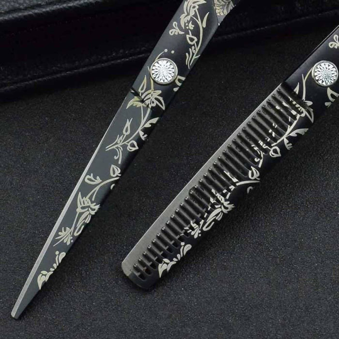 Japanese Thinning Hairdressing Scissors With Case Cover 5.5
