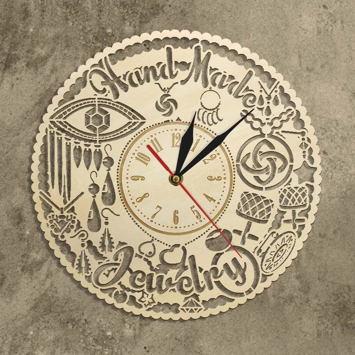 Jewelry Wood Wall Clock