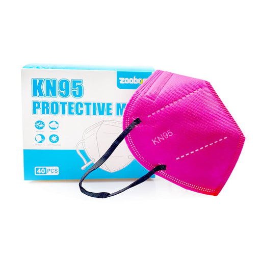 Kn95 Filtering 5 Layers Face Mask 40 Pack Hot Pink