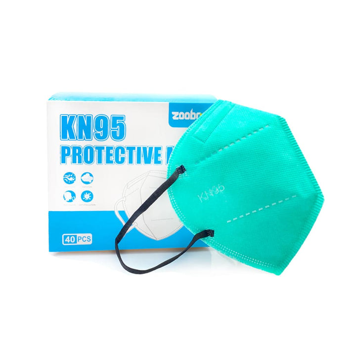 Kn95 Filtering 5 Layers Face Mask 40 Pack Lake Green