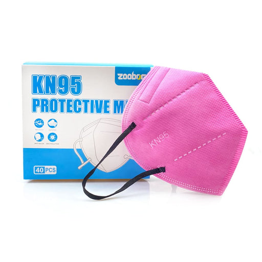 Kn95 Filtering 5 Layers Face Mask 40 Pack Pink
