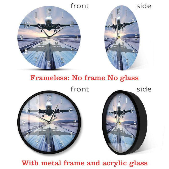 Landing Of The Passenger Plane Modern Wall Clock Aviation