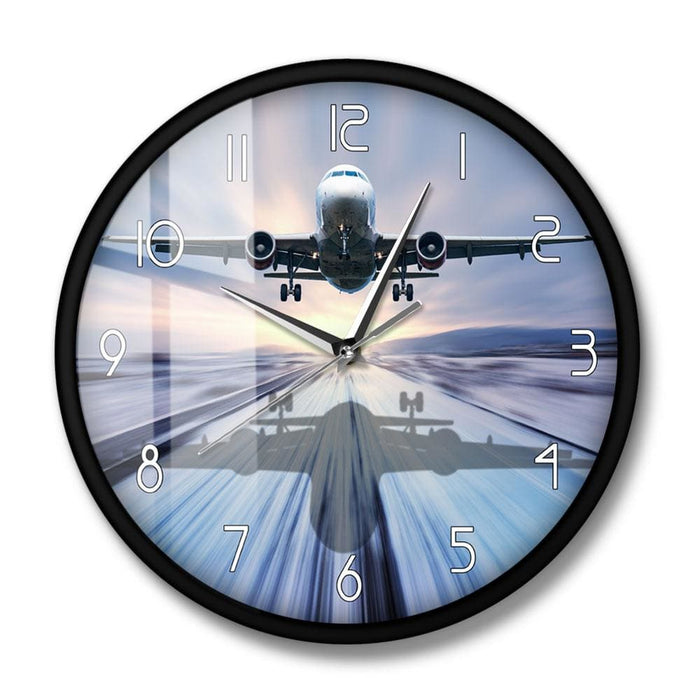 Landing Of The Passenger Plane Modern Wall Clock Aviation