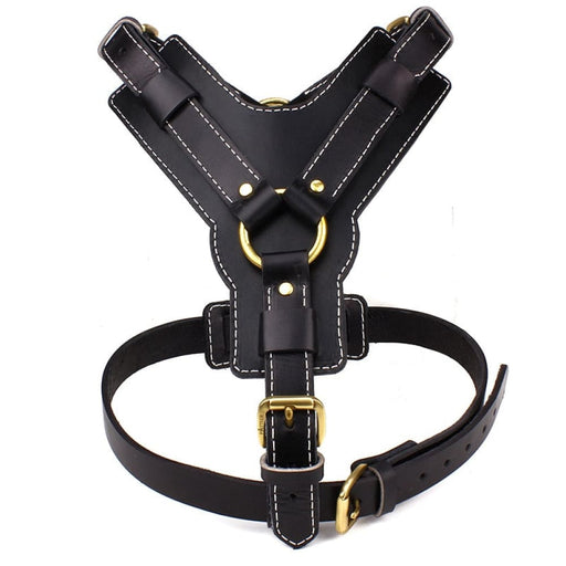Large Dog Leather Harness With Adjustable Strap
