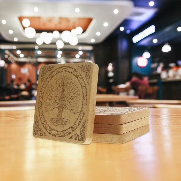 Laser Engraved Wood Coasters