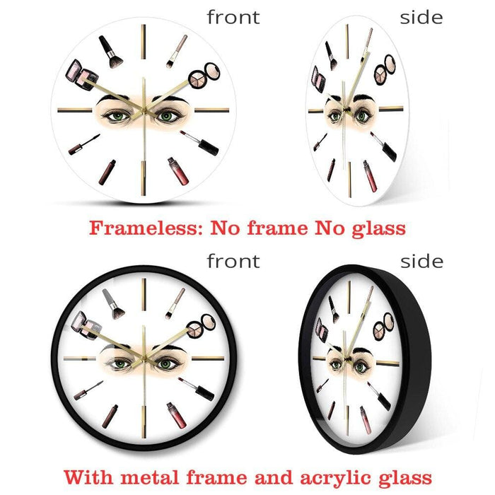 Lash Makeup Tools Beauty Salon Extensions Print Wall Clock