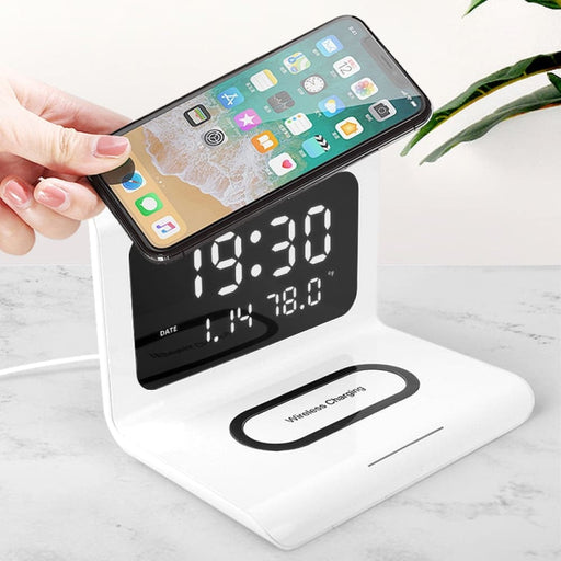 Led Digital Alarm Clock Perpetual Wireless Charger For