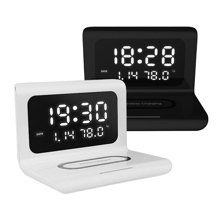 Led Digital Alarm Clock Perpetual Wireless Charger For