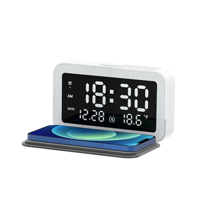 Led Digital Alarm Clock And Wireless Phone Charger- Usb