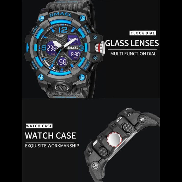 Led Digital Men’s Watch With Dual Time Display