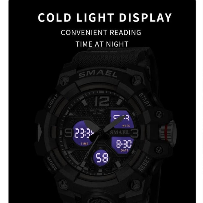 Led Digital Men’s Watch With Dual Time Display