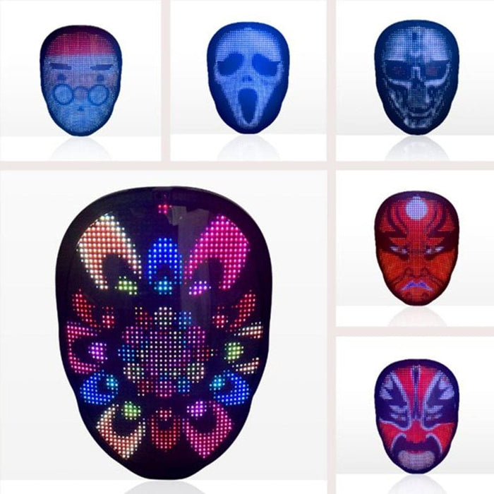 Led Face Transforming Luminous Mask For Parties- Battery