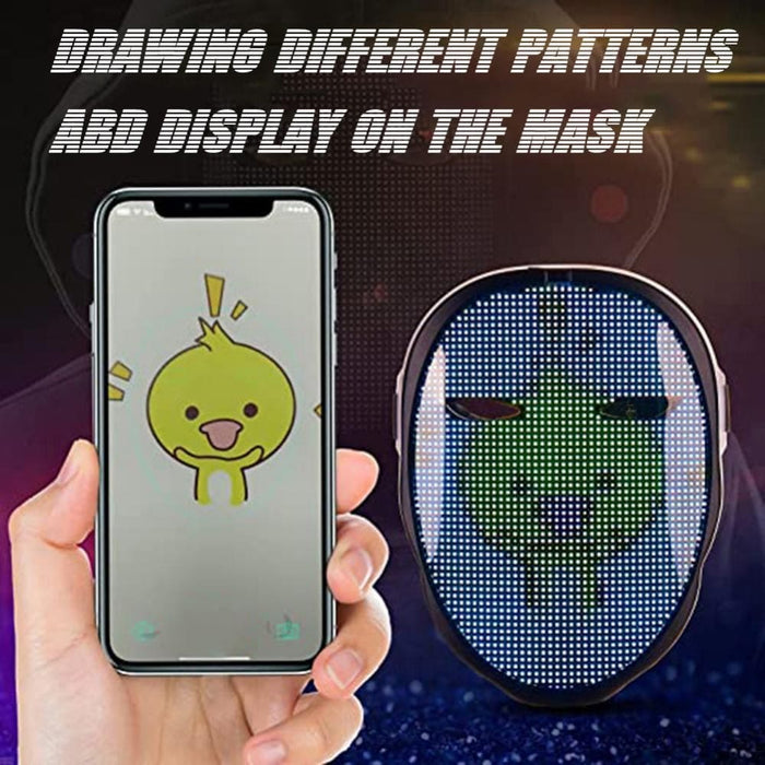 Led Face Transforming Luminous Mask For Parties- Battery