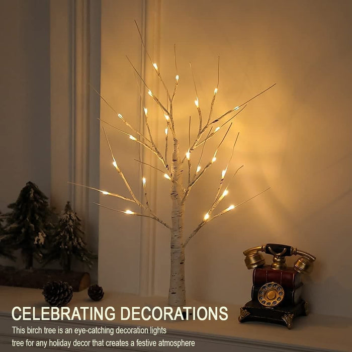 Vibe Geeks Led Illuminated Birch Tree For Home And Holiday