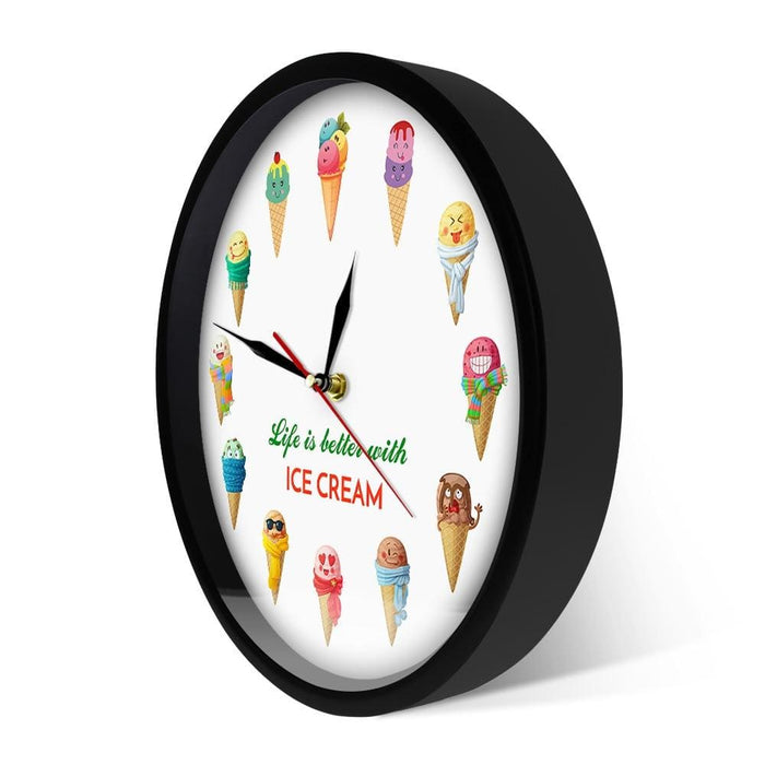 Life Is Better With Ice Cream Cartoon Printed Dessert Wall