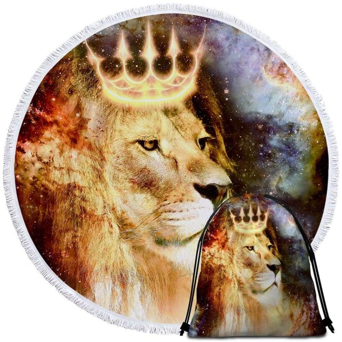 Lion King Print Round Beach Towel