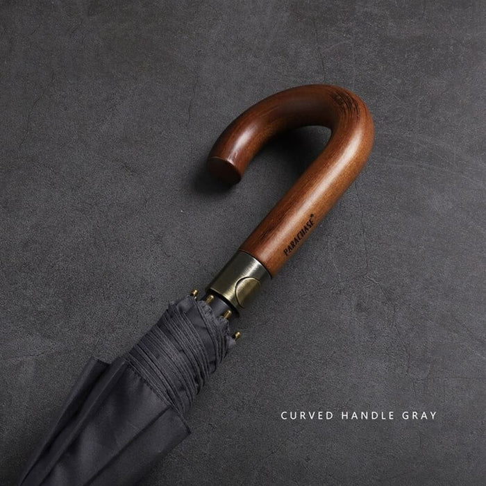 Long Wooden Handle Double Layer Umbrella