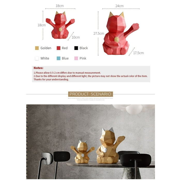 Lucky Cat Figurine Decorative Cute Piggy Bank For Children