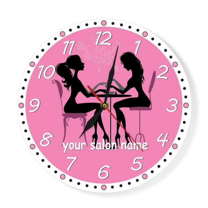 Manicure Salon Wall Clock Nail Spa Personalized Custom