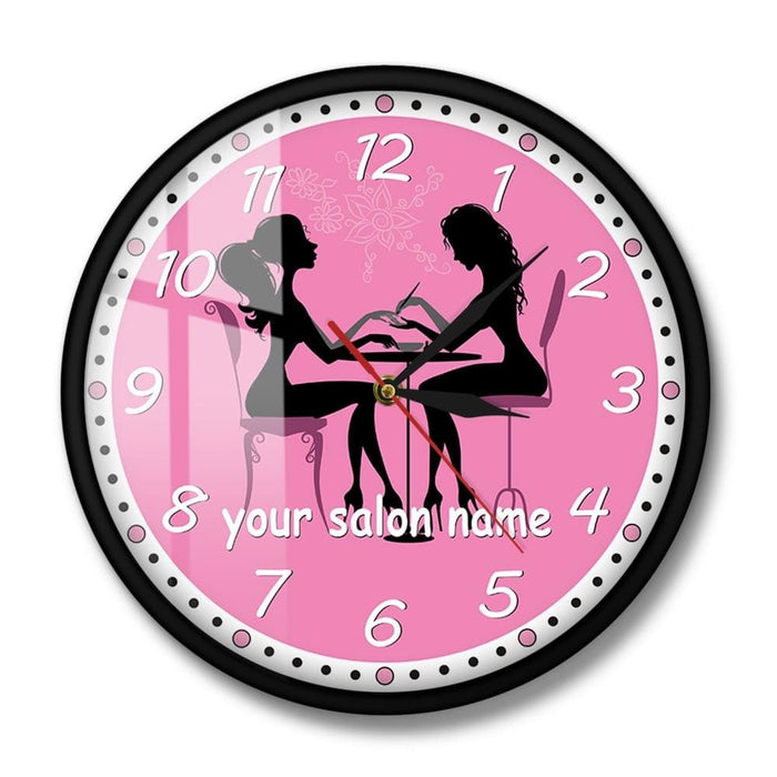 Manicure Salon Wall Clock Nail Spa Personalized Custom